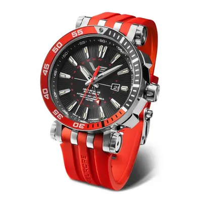 Vostok Europe Energia Rocket Automatic GMT NH34-575A717 - Červený silikonový řemínek