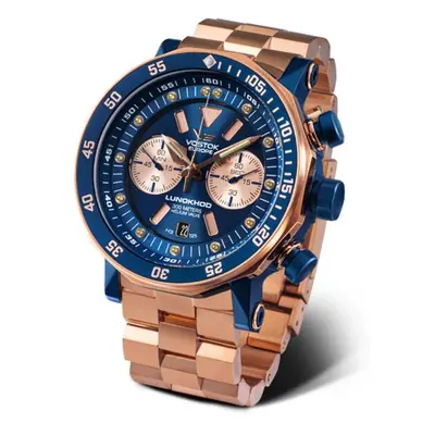 Vostok Europe Lunochod-2 Chrono Line 6S21-620E631B - Ocel se zlatým PVD