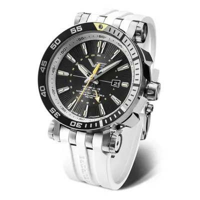 Vostok Europe Energia Rocket Automatic GMT NH34-575A718 - Bílý silikonový řemínek