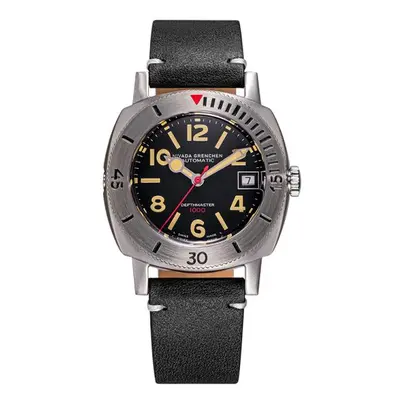 Nivada Grenchen Depthmaster Numerals Black - Black Leather