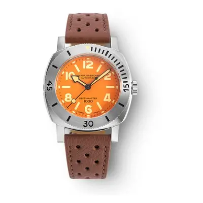 Nivada Grenchen Depthmaster Numerals Orange - Brown Racing Strap