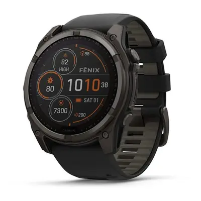 Garmin Fenix® 8 – 51 mm, Solar, Sapphire Sapphire, Carbon grey DLC titanium s Black/Grey silikon