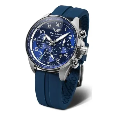 Vostok Europe Space Race Chrono Line 6S20-325A742S - Modrý silikonový řemínek