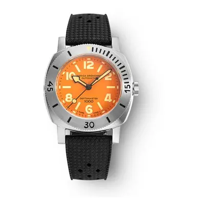 Nivada Grenchen Depthmaster Numerals Orange - Tropic Rubber