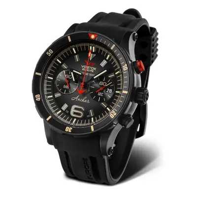 Vostok Europe Anchar Submarine Chrono Line 6S21/510C582 - Černý silikonový řemínek