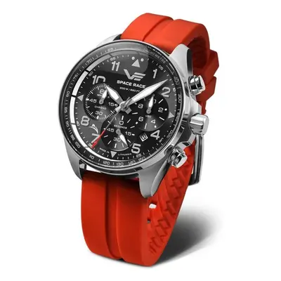 Vostok Europe Space Race Chrono Line 6S20-325A741S - Červený silikonový řemínek