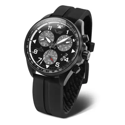 Vostok Europe Space Race Chrono Line 6S30-325C744S - Černý silikonový řemínek