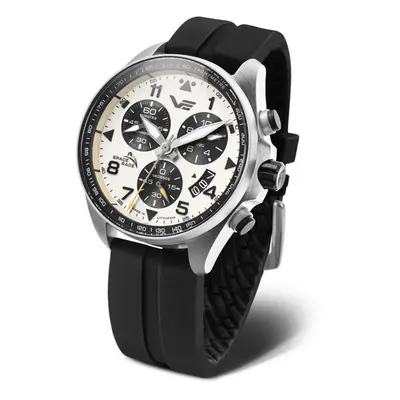 Vostok Europe Space Race Chrono Line 6S30-325A743S - Černý silikonový řemínek