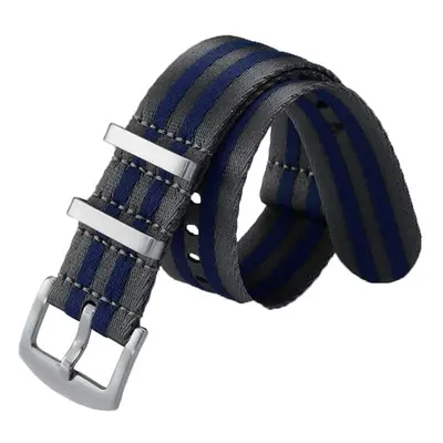 Řemínek NATO Sports proužky, modro-šedý 22 mm - 22 mm