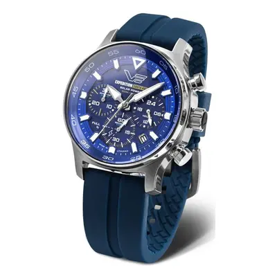 Vostok Europe Expedition South Pole Solar Power Chronograph VR42-592A762S - Modrý silikonový řem