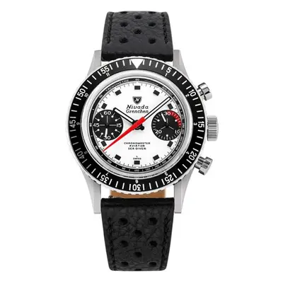 Nivada Grenchen Chronomaster Singer Newman - Inter. Bezel - Manual - Black Racing Strap