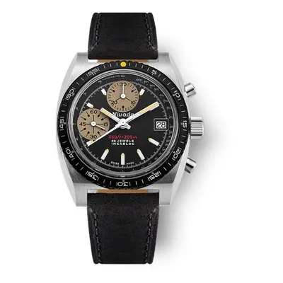 Nivada Grenchen Chronosport Yellow Automatic - Black Leather