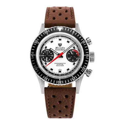 Nivada Grenchen Chronomaster Singer Newman - Inter. Bezel - Manual - Brown Racing Strap