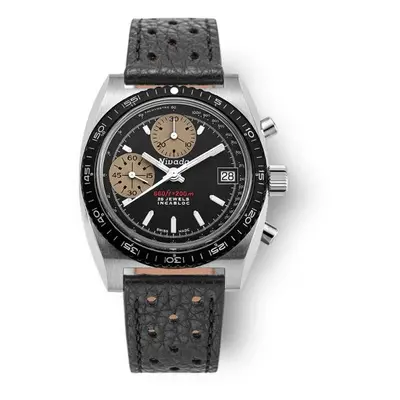 Nivada Grenchen Chronosport White Automatic - Black Racing Strap