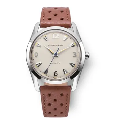 Nivada Grenchen Antarctic 35 mm Eggshell Beige - Brown Racing Strap