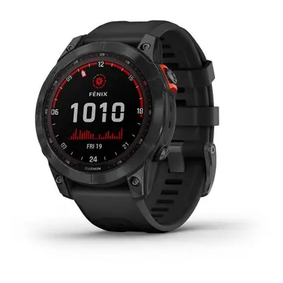 Garmin Fenix 7 Solar Gray/ Black Silicone Band - 010-02540-11