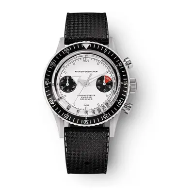 Nivada Grenchen Chronomaster White Panda Inter. Bezel - Manual - Rubber tropic