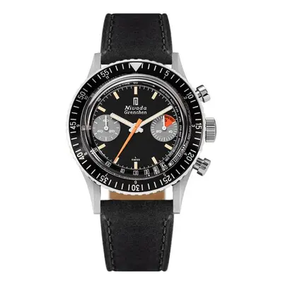 Nivada Grenchen Chronomaster Orange Boy SL Inter. Bezel - Manual - Black leather