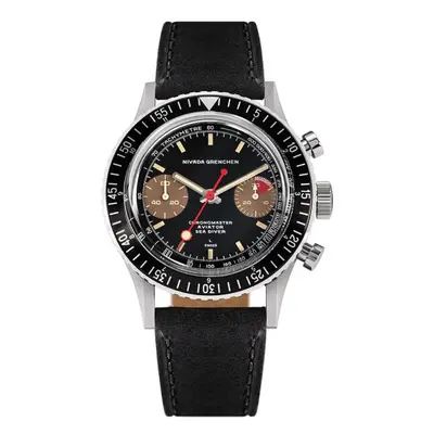 Nivada Grenchen Chronomaster Lollipop Honey Inter. Bezel - Manual - Black Leather