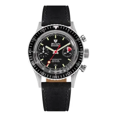 Nivada Grenchen Chronomaster Lollipop Inter. Bezel - Manual - Black leather