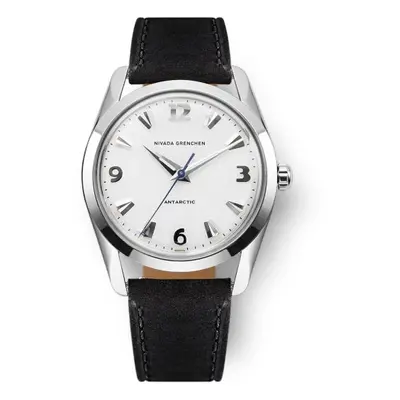 Nivada Grenchen Antarctic 35 mm - White Luminova - Black Leather