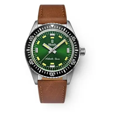 Nivada Grenchen Antarctic Diver Green - Brown Leather