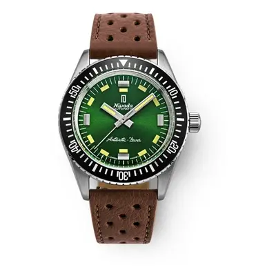 Nivada Grenchen Antarctic Diver Green - Brown Racing Strap