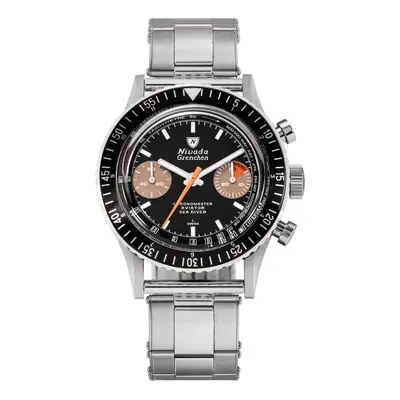 Nivada Grenchen Chronomaster White Orange Boy Inter. Bezel - Manual - Oyster