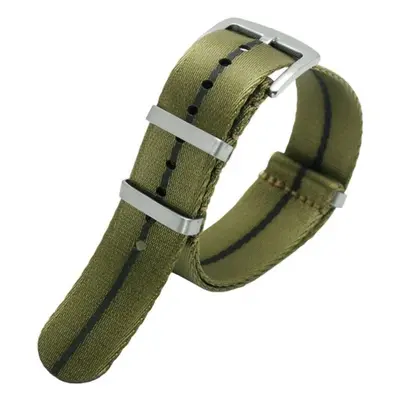 Řemínek NATO Sports khaki, černý proužek 20 mm - 20 mm