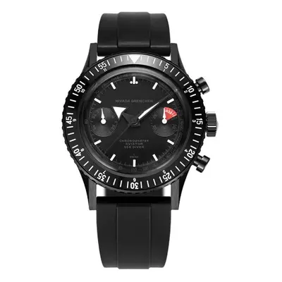 Nivada Grenchen Chronomaster Full Black - Black Rubber