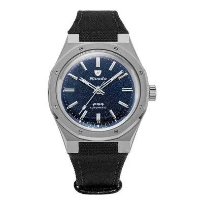 Nivada Grenchen F77 Titanium Dark Blue Aventurine - Canvas Velcro Strap