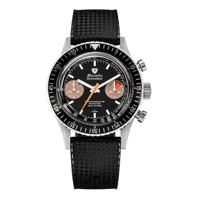 Nivada Grenchen Chronomaster White Orange Boy Inter. Bezel - Manual - Rubber tropic