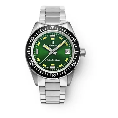 Nivada Grenchen Antarctic Diver Green - Date - Bracelet Flat Link