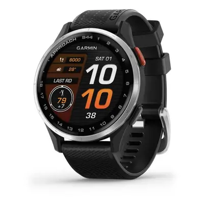 Garmin Approach® S44 Silver, silikonový řemínek Black 010-03009-00