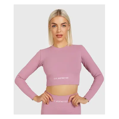 Dámský Crop Top Iron Aesthetics Rib, dusty růžový