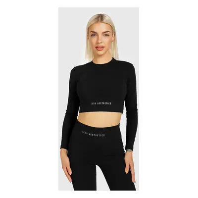 Dámský Crop Top Iron Aesthetics Rib, černý