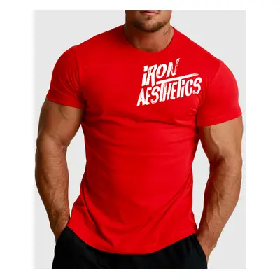 Pánské fitness tričko Iron Aesthetics Splash, červené