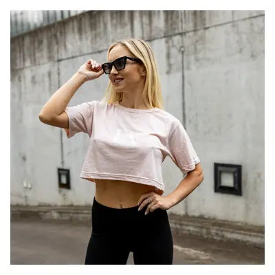 Dámské sportovní tričko Iron Aesthetics Crop Top, růžové