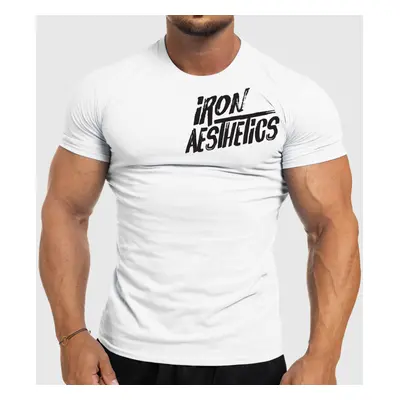 Pánské fitness tričko Iron Aesthetics Splash, bílé