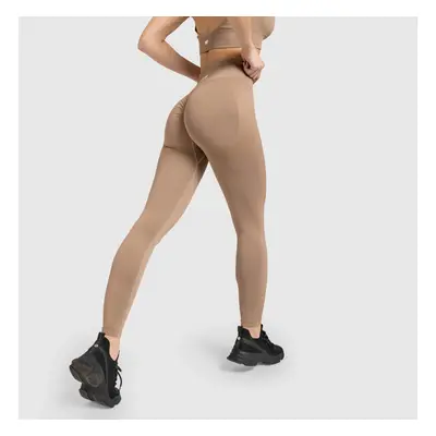 Bezešvé legíny Iron Aesthetics Seamless Butt, béžové