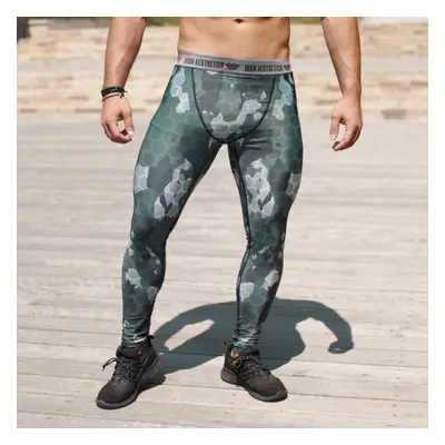 Pánské legíny Iron Aesthetics Net Camo Green