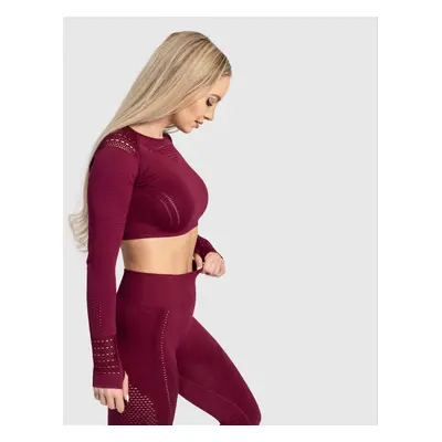 Bezešvý crop top Iron Aesthetics Rift, bordový