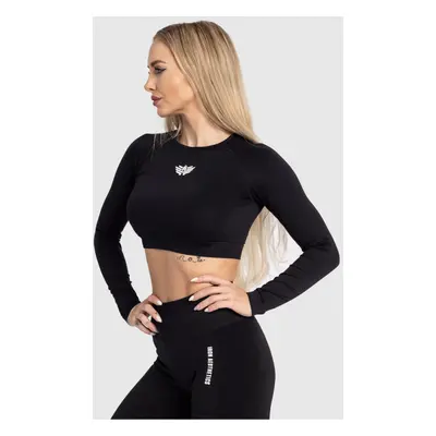 Dámský sportovní crop top Iron Aesthetics Solid, černý