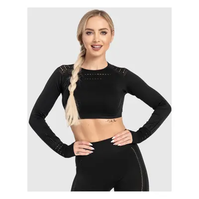 Bezešvý crop top Iron Aesthetics Rift, černý