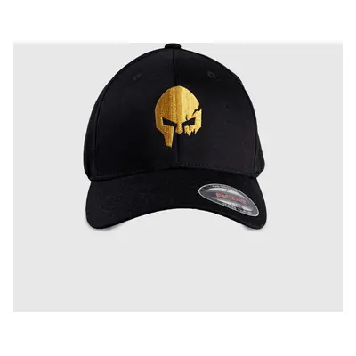 Pánská kšiltovka Iron Aesthetics FlexFit SKULL GOLD, černá