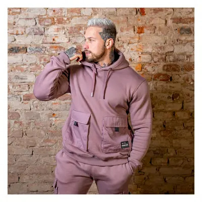 Mikina s kapucí Iron Aesthetics Cargo Hoodie, fialová