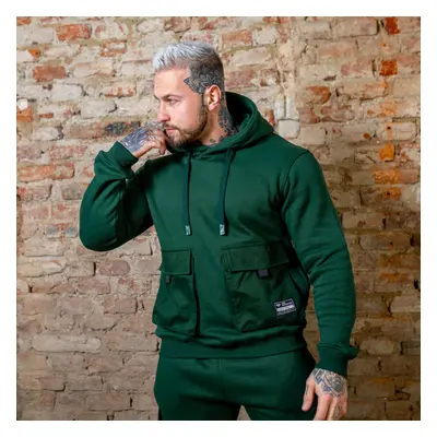 Mikina s kapucí Iron Aesthetics Cargo Hoodie, zelená