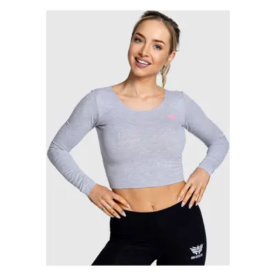 Sportovní crop top Iron Aesthetics Long Crop Chic, šedý