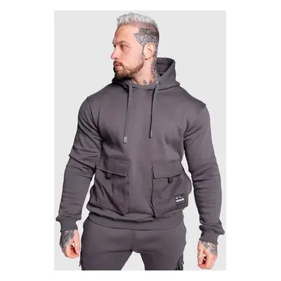 Mikina s kapucí Iron Aesthetics Cargo Hoodie, tmavě šedá