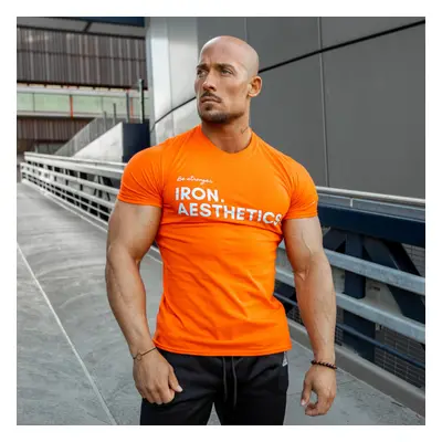 Pánské fitness tričko Iron Aesthetics Be Stronger, oranžové